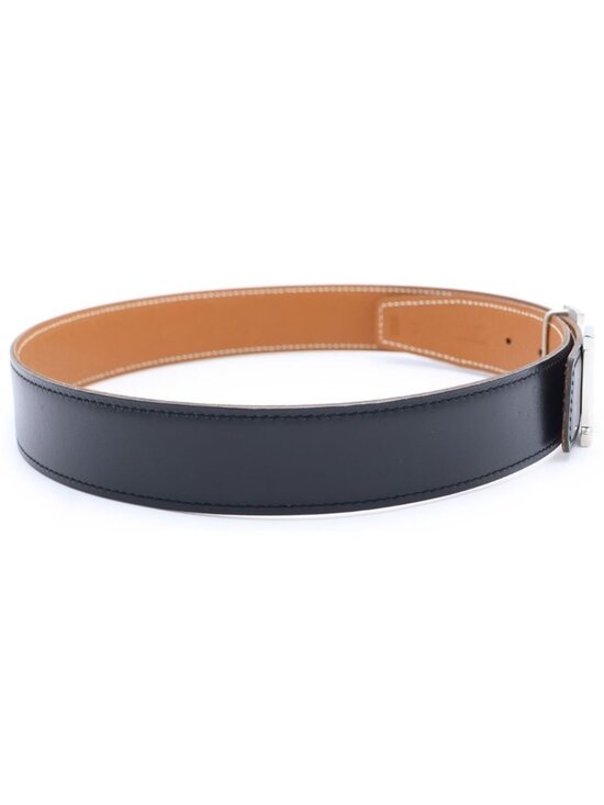 Hermes Constance Belt Brown Black Box Calf Silver 65